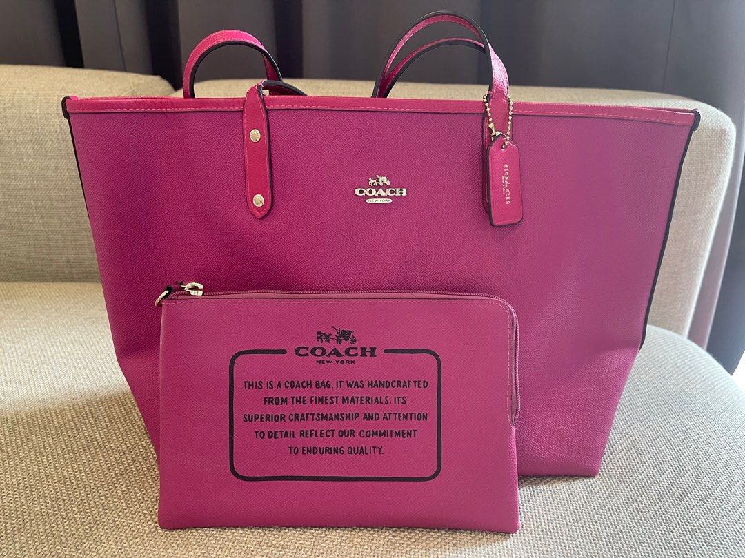 Coach Pink Tote Bag & Pouch, Women's Fashion, Bags & Wallets, Tote Bags on  Carousell