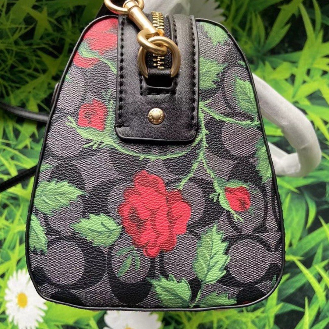 Coach Red Rose Satchel Boston Bag Women s Fashion Bags Wallets