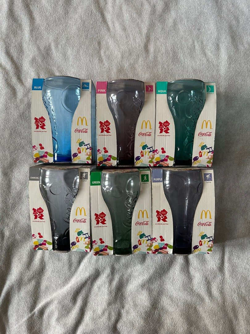 CocaCola x McDonalds Olympics Glasses, Furniture & Home Living