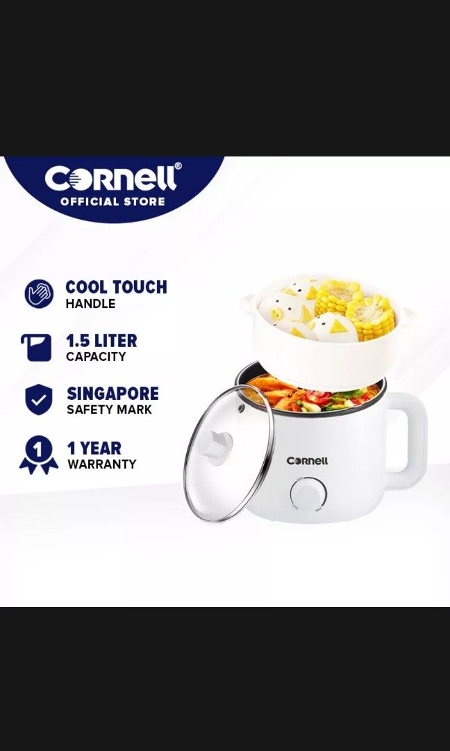Cornell 1.5L Mini Multi Cooker with Steam Tray, Personal Steamboat