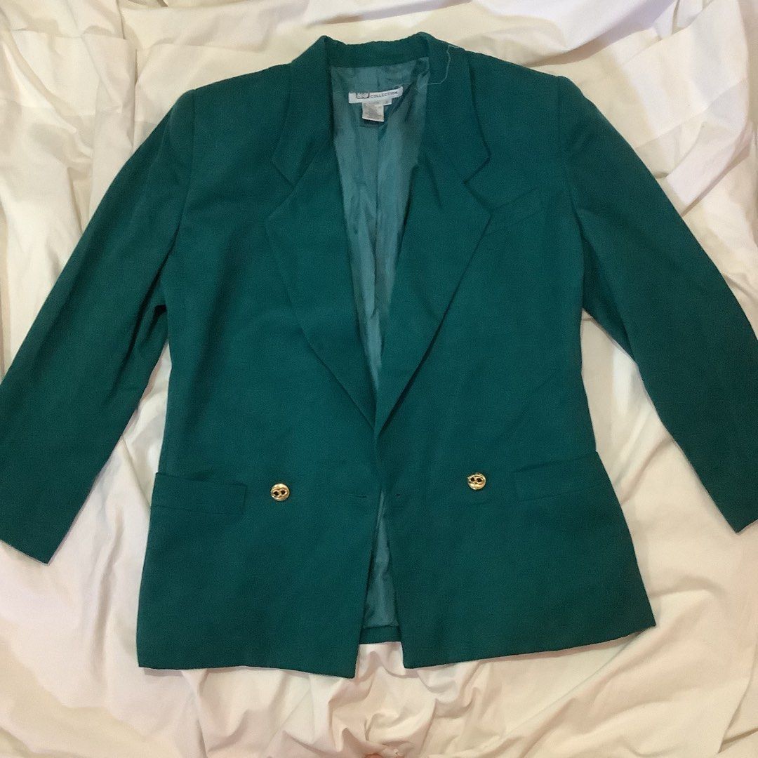 Dark Green Blazer, Women's Fashion, Coats, Jackets and Outerwear on ...