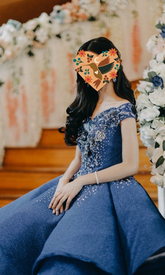 Blue Ball Gown for Debut Prom and Santa Cruzan Women s Fashion