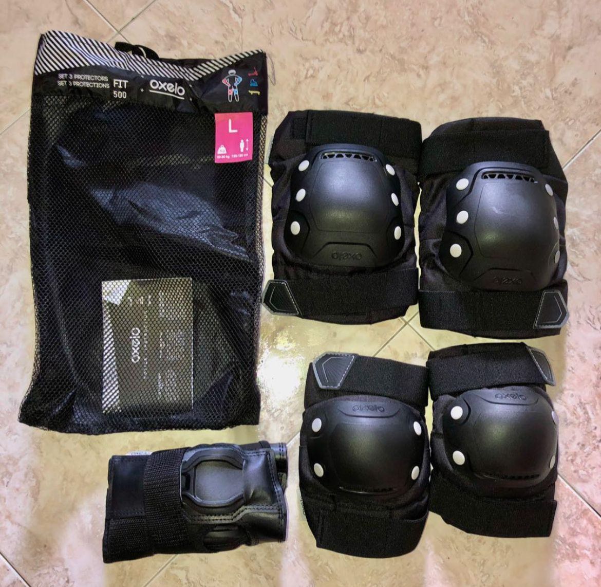 Decathlon Fit500 Adult 3Piece Wrist & Knee Inline Skate Protection Set