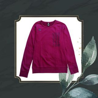 Descente Berry Purple Faded Longsleeves Sweatshirt Pullover for Men & Women