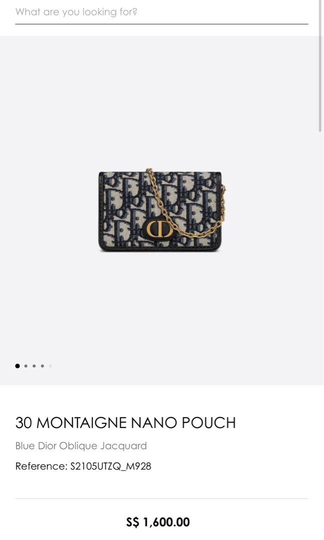 30 Montaigne Nano Pouch Blue Dior Oblique Jacquard