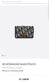 Dior 30 Montaigne nano pouch