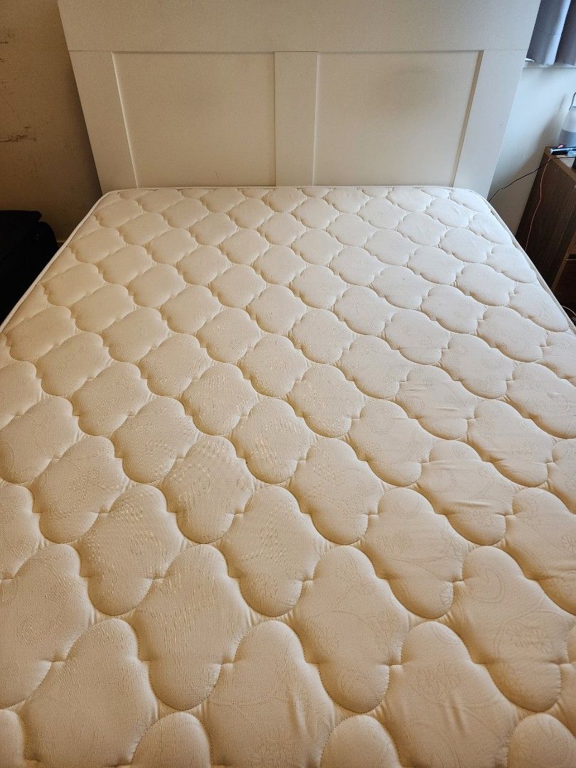 IKEA headboard, Double bed mattress, bed bases 200cms x 150cms., 傢俬＆家居