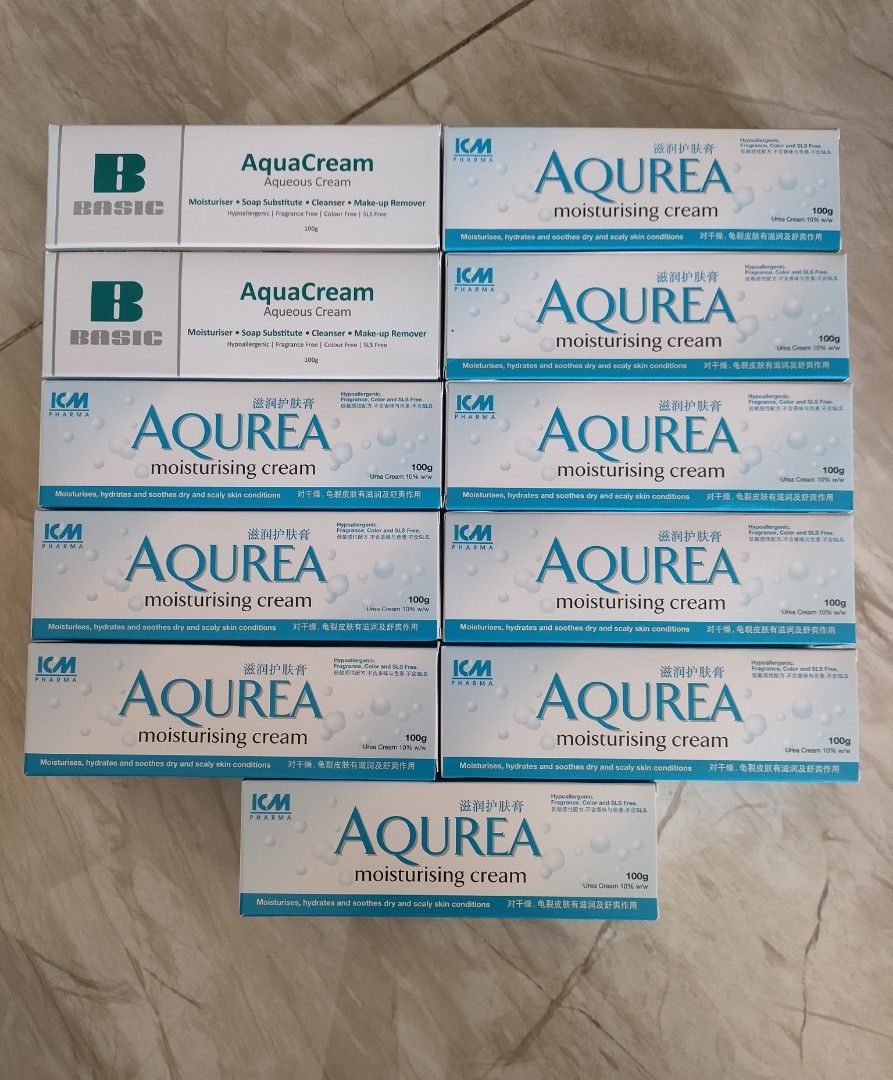 Eczema relief creams Aqueous Cream, Aqurea moisturising cream, Emolin