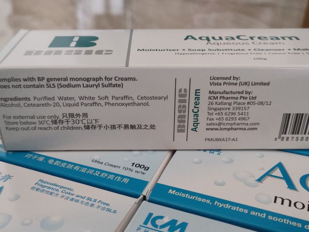 Eczema relief creams Aqueous Cream, Aqurea moisturising cream, Emolin