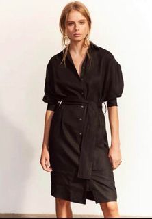 Erica Miller Black Linen Dress with sash