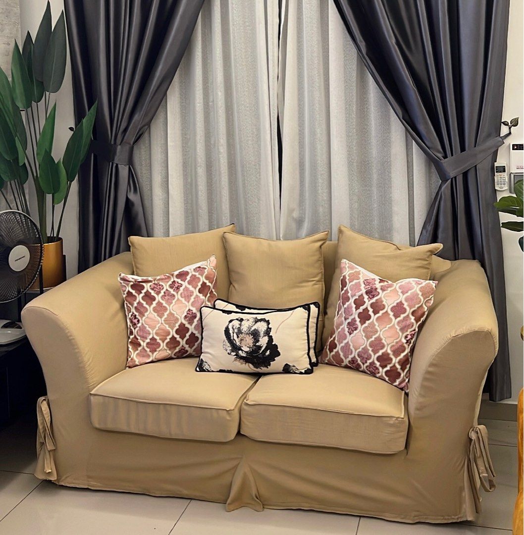 FELLA DESIGN 2 3 FABRIC SOFA WITH CUSHION Furniture Home Living
