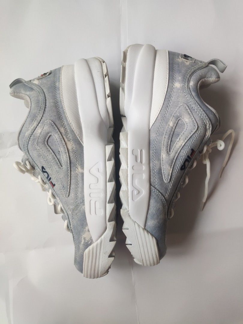 Fila disruptor 2 denim and champagne sneakers 2 types. Excellent condition