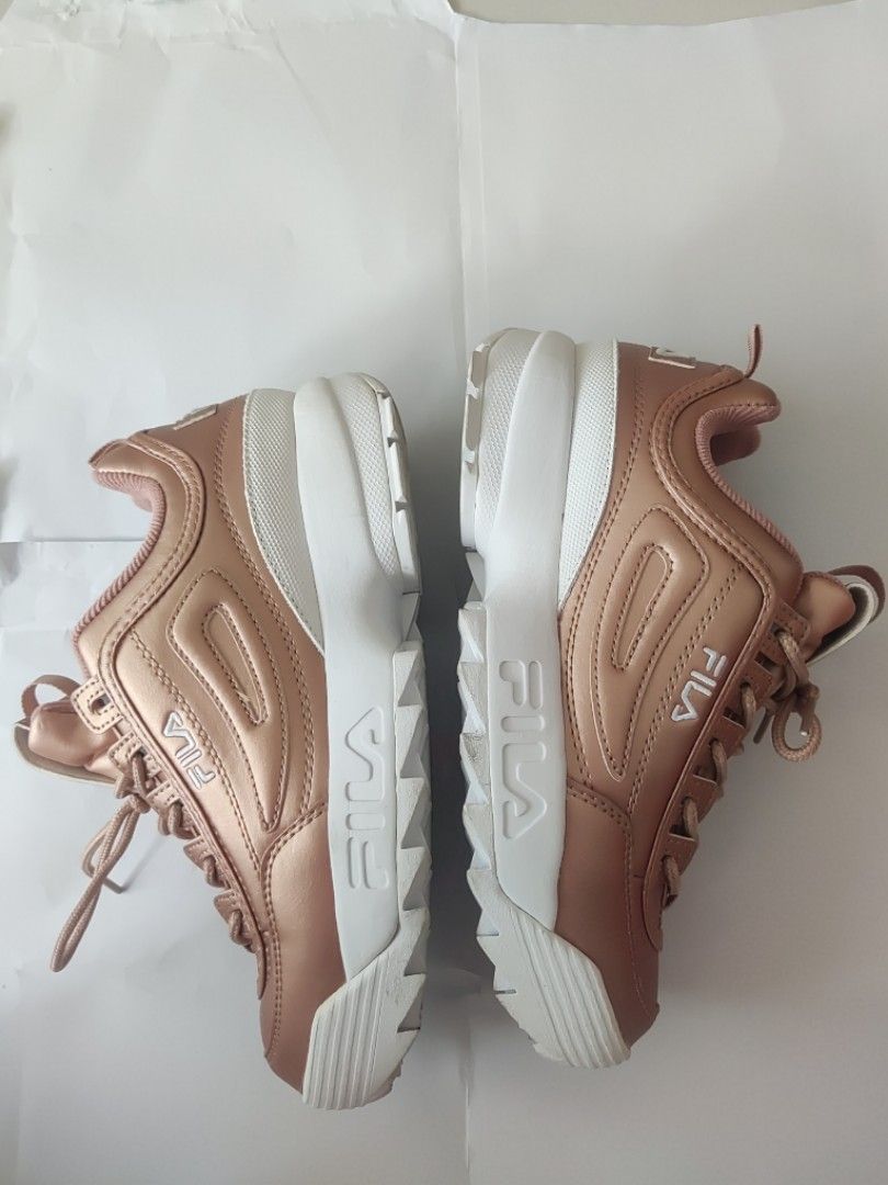 Fila disruptor 2 denim and champagne sneakers 2 types. Excellent condition