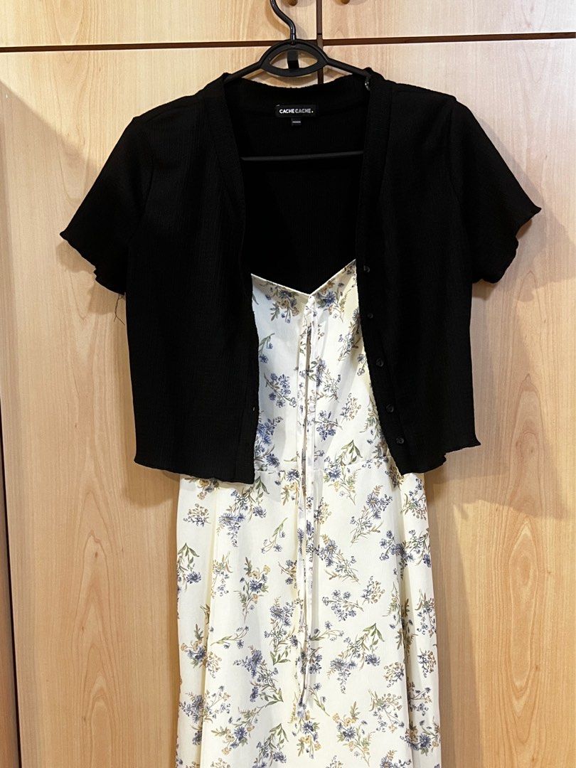 dress with black top and floral bottom