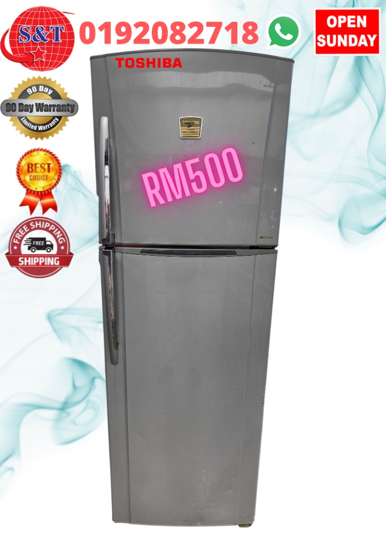 FRIDGE DOUBLE DOOR TOSHIBA, TV & Home Appliances, Kitchen Appliances