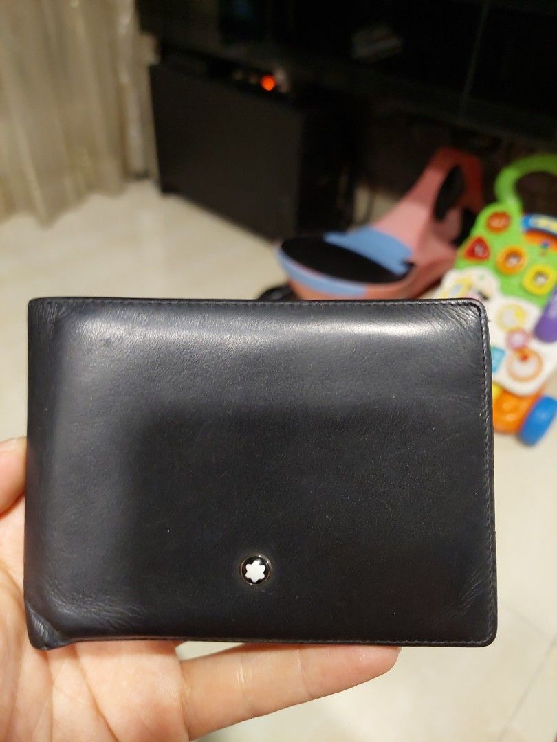 Portefeuille Homme Montblanc En Cuir Noir - Bon état, élégant Et Fonctionnel
