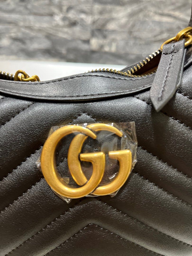 Gucci GG Marmont Half-Moon Shaped Mini Bag - Pink