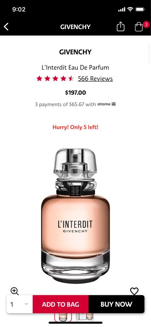 Givenchy L'Interdit Eau de Parfum 80ml, Beauty & Personal Care, Fragrance &  Deodorants on Carousell
