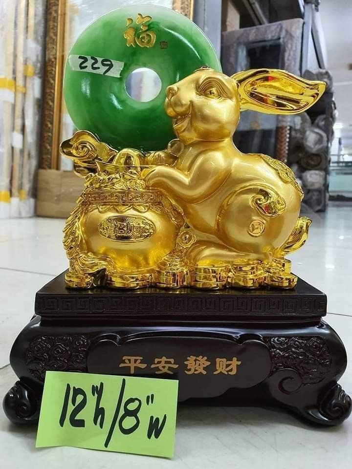 Gold Rabbit Figurine, Furniture & Home Living, Home Decor, Other Home Decor on Carousell