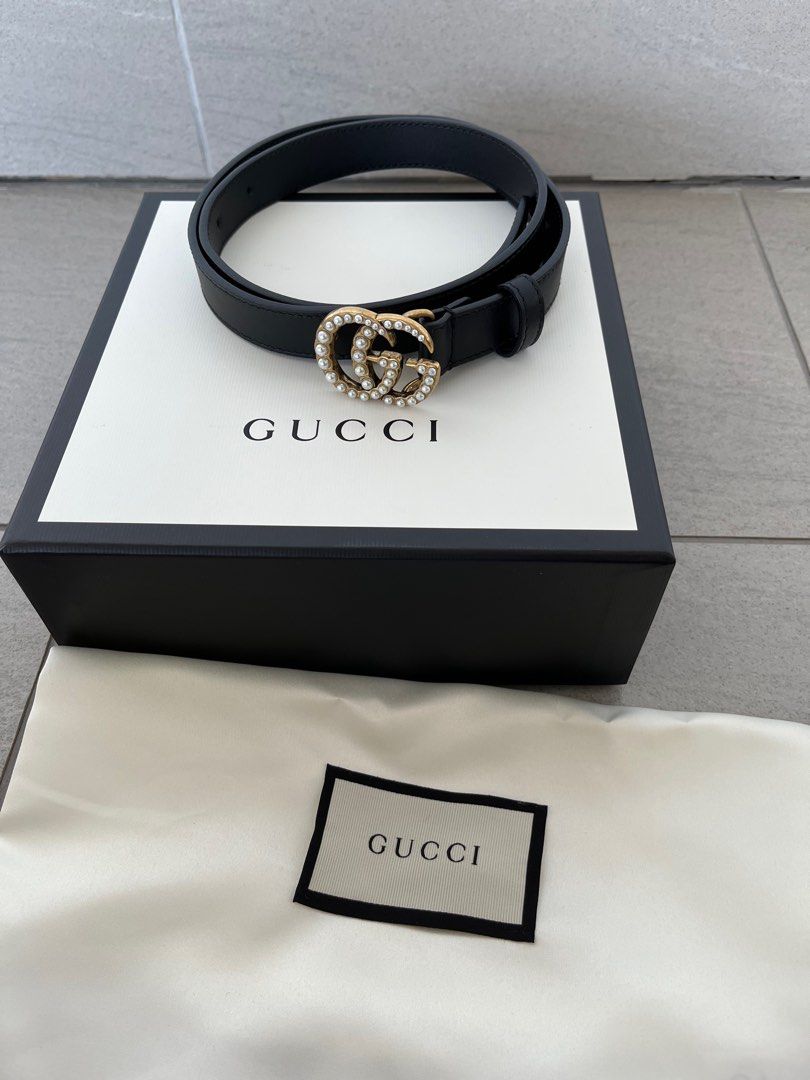 Gucci marmont pearl belt on sale