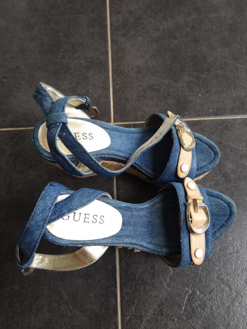 Guess denim wedges shop
