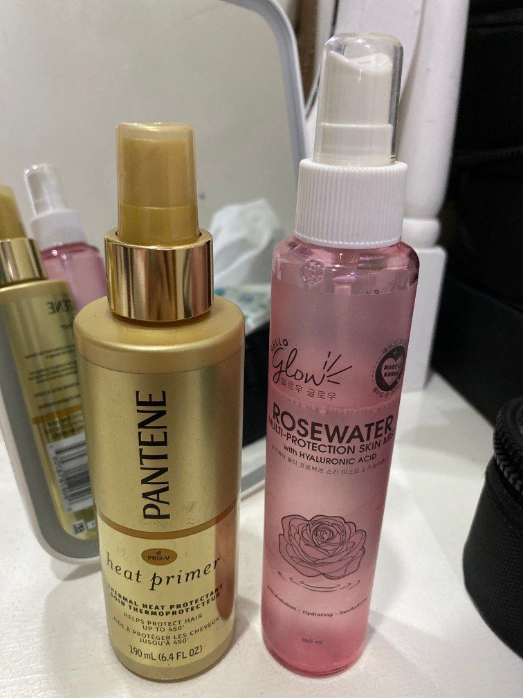 Hair heat primer & rosewater mist, Beauty & Personal Care, Hair on