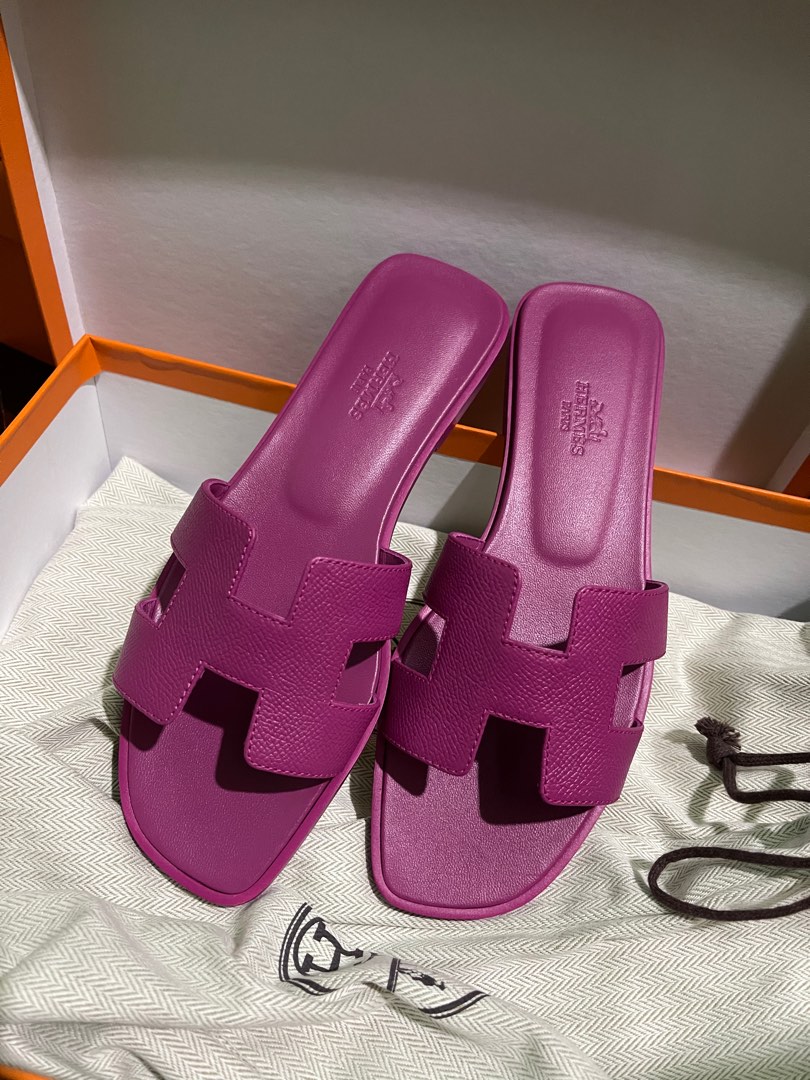 Hermes Oran Pink Authentic, Women's Fashion, Footwear, Flats & Sandals ...