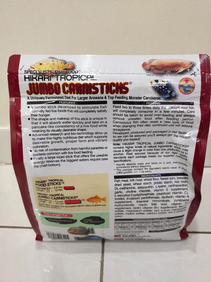 Hikari Jumbo Carnisticks 182 g - Aquarium Coenen