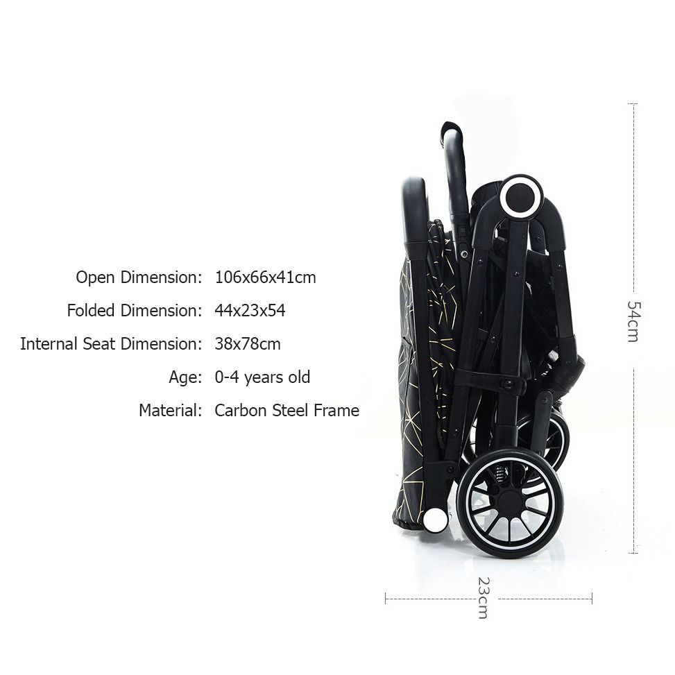 iDS Improve Lightweight Baby Stroller Reclining Travel Stroller for Airplane with One Hand Fold EVA Wheels Baby Push Cart Cabin Size