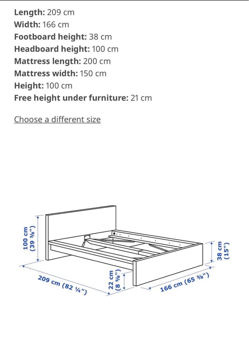 IKEA MALM Bed frame + 4 MALM Underbed storage box with castors