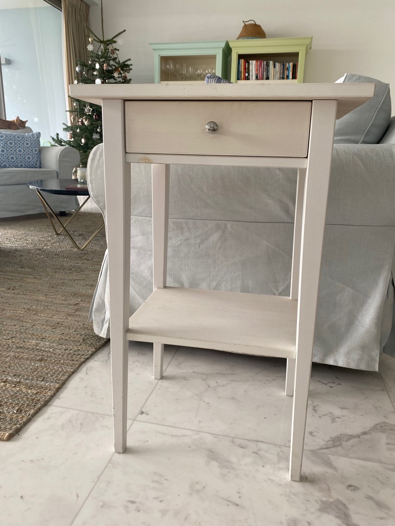 IKEA bedside tables in white, Furniture & Home Living, Furniture