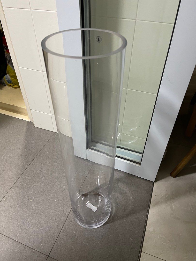 Ikea 68cm Tall Glass Vase comes in Original Box, Furniture & Home