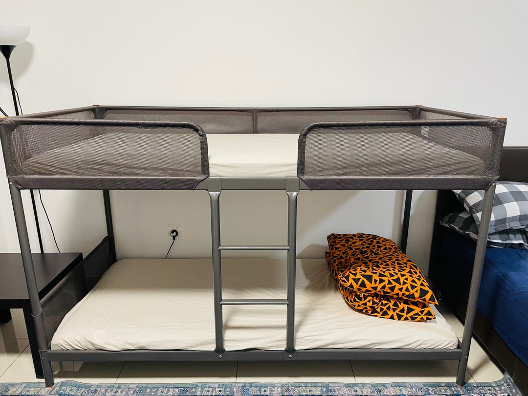 Ikea Tuffing Bunk Bed and Agotnes New Mattress (2022), Furniture & Home Living, Furniture, Bed