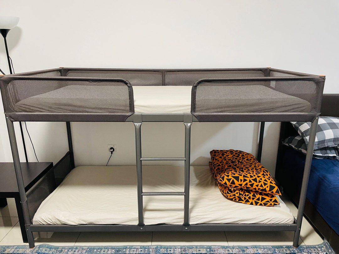 Ikea Tuffing Bunk Bed and Agotnes New Mattress (2022), Furniture & Home