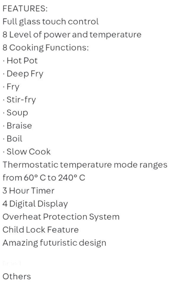 Induction Cooker Mistral MIC20E, TV & Home Appliances, Kitchen