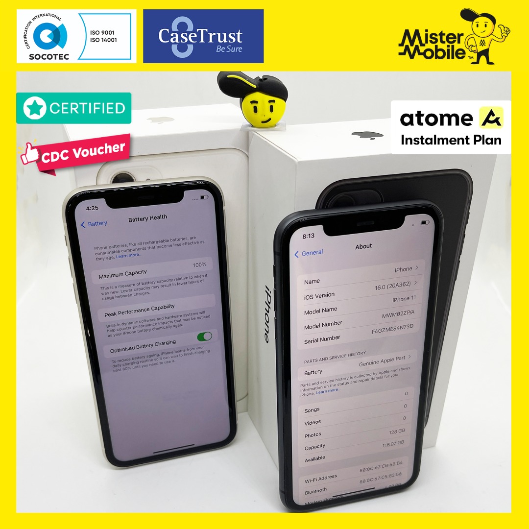 iPhone 11 128 128GB Local Used Set, Mobile Phones & Gadgets, Mobile