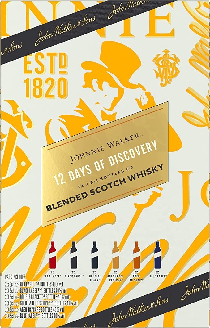 Johnnie Walker Advent Calendar 12 Bottles 50ml Miniature Blue Label