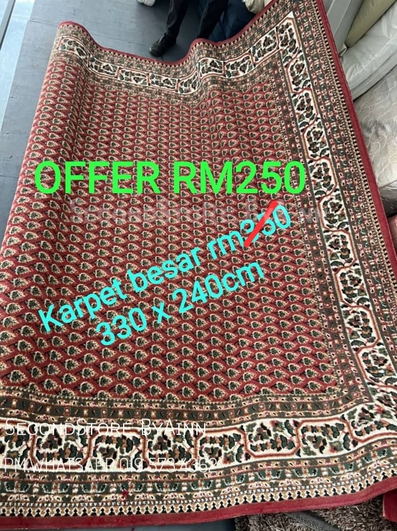 KARPET TERPAKAI SIZE BESAR, Furniture & Home Living, Home Decor