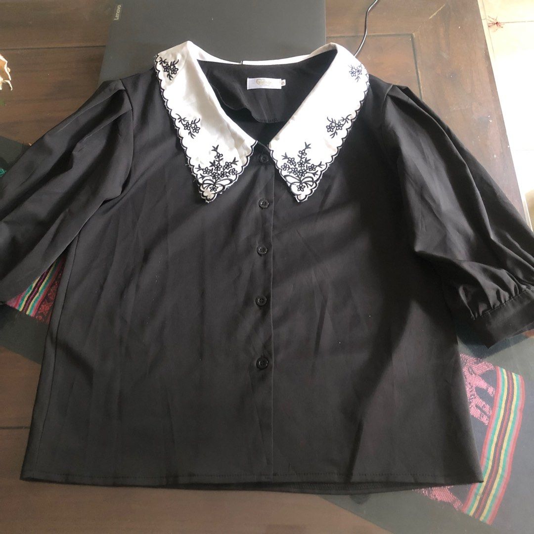 Kawai sailor collar shirt, Fesyen Wanita, Pakaian Wanita, Atasan di