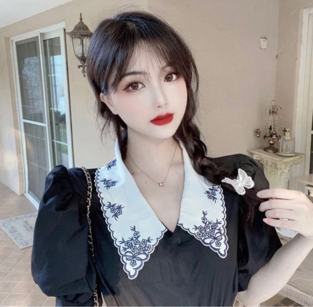 Kawai sailor collar shirt, Fesyen Wanita, Pakaian Wanita, Atasan di