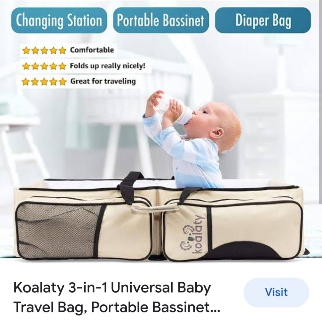 Koalaty 3 in 1 universal baby travel bag imported USA, broken box