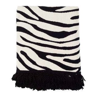 Koo Home Zebra Print Tamah Knitted Throw BNWT