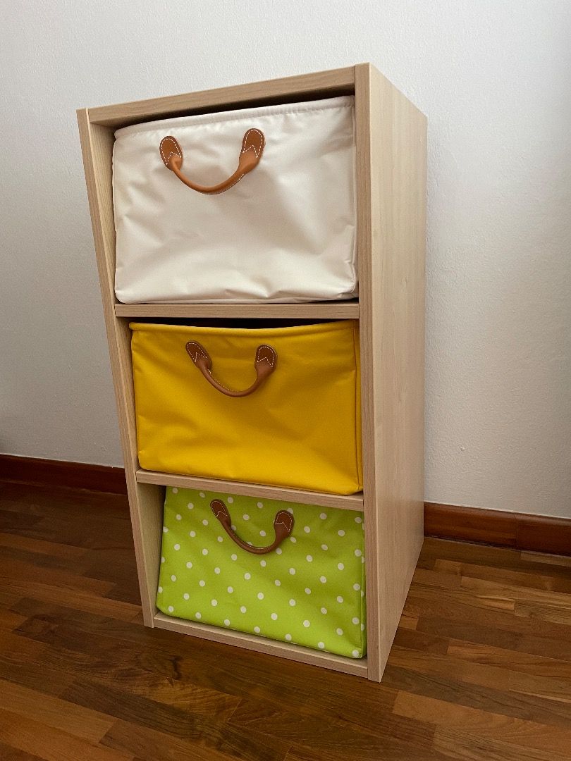 LAZZARI MODULAR STORAGE BOOKCASE NIGHT STAND WITH COLORFUL DRAWERS