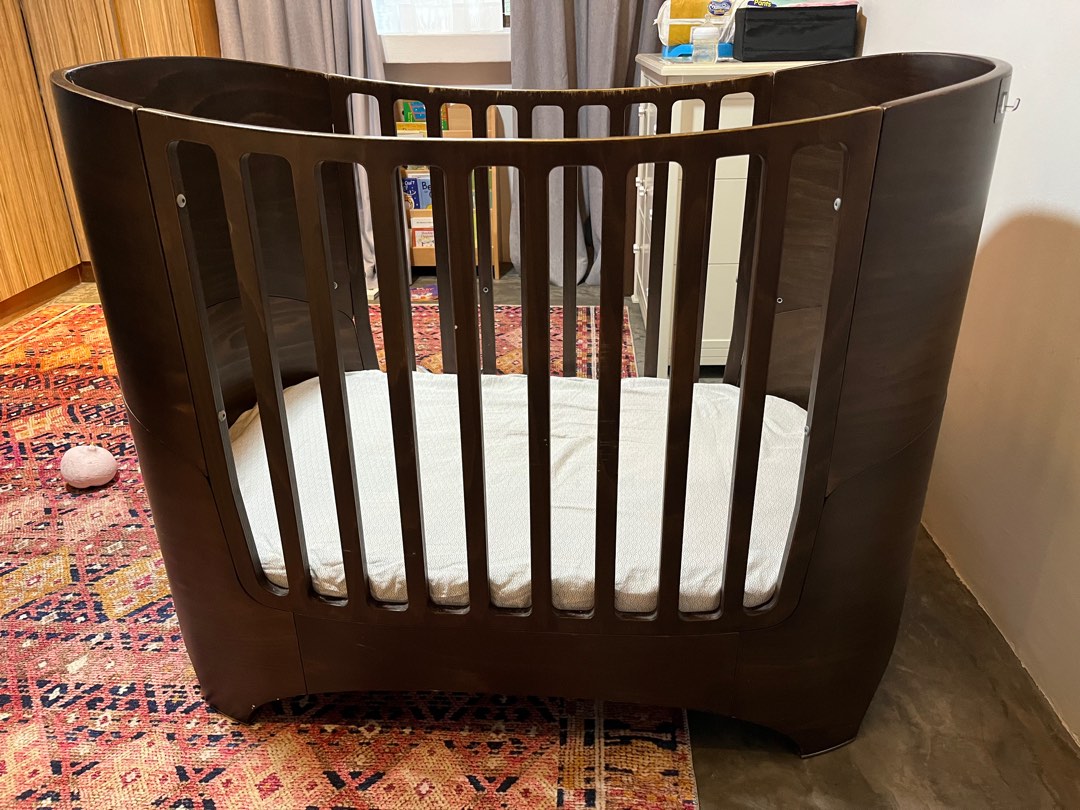 Leander cot walnut, Babies & Kids, Baby Nursery & Kids Furniture, Cots