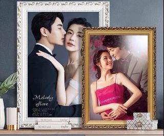 [Local Stock] 4R 5R 6R 8R 10R S12R Photo size European Victorian Style White Gold Elegant Classic Photo Frame