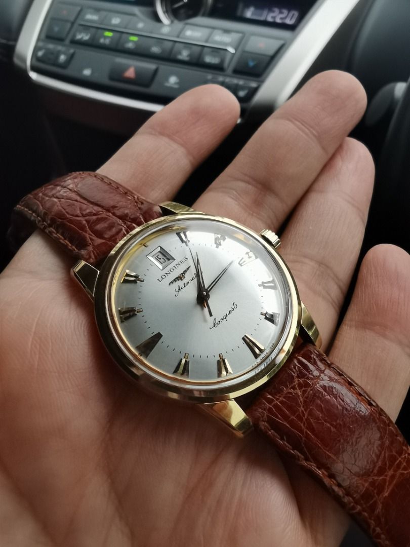 Longines conquest on sale 18k solid gold