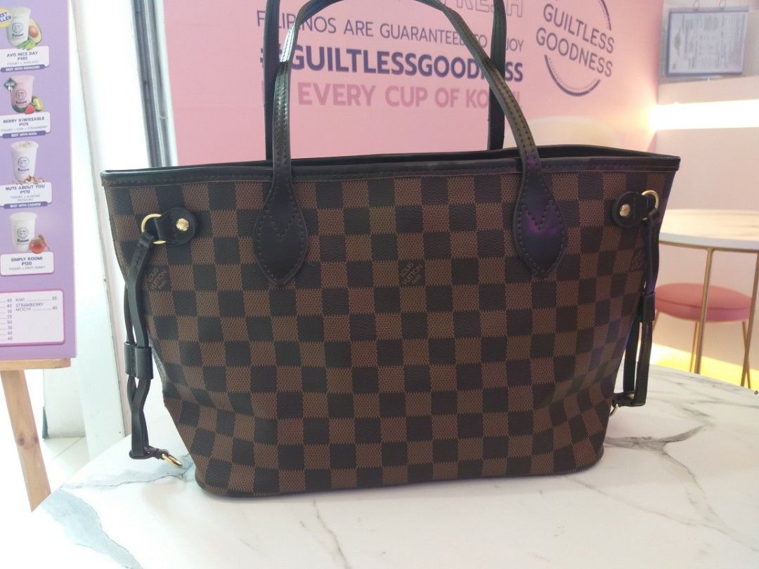 LV NEVERFULL SMALL DAMIER TOTE BAG, Luxury, Bags & Wallets on Carousell