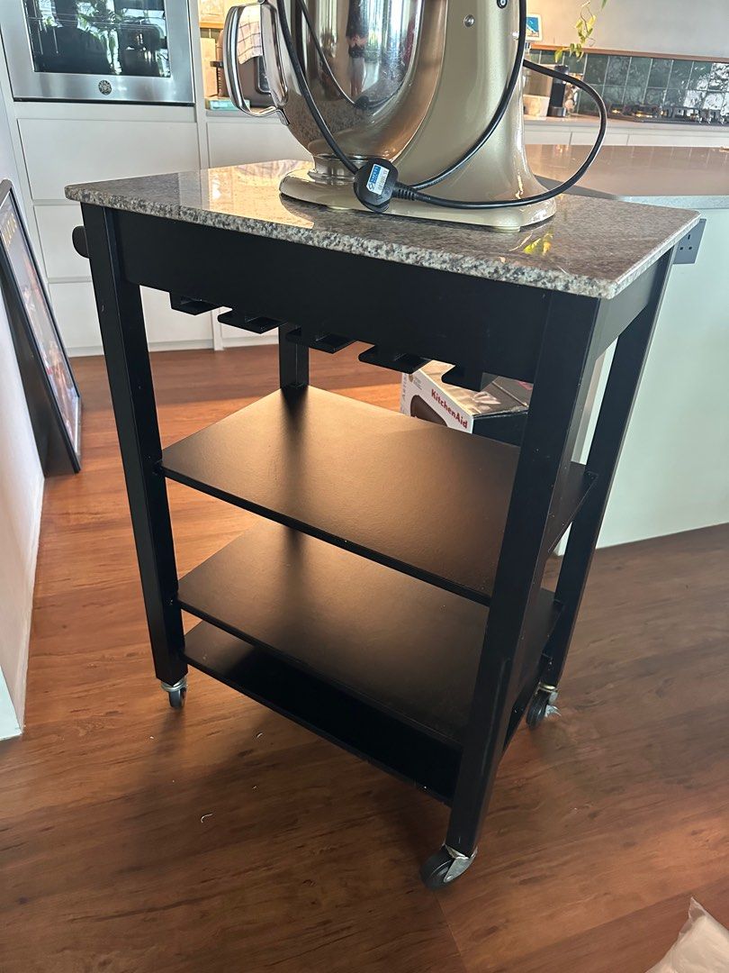 Marble top Bar Cart, Furniture & Home Living, Kitchenware & Tableware