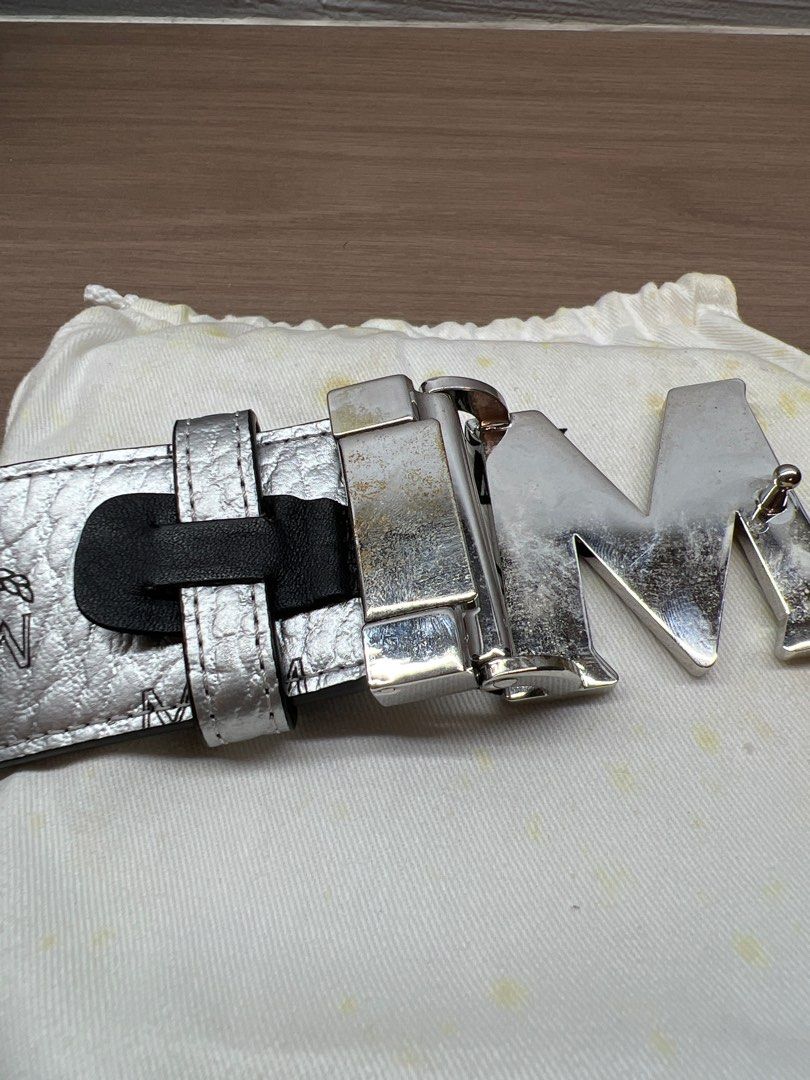 Silver mcm discount belt