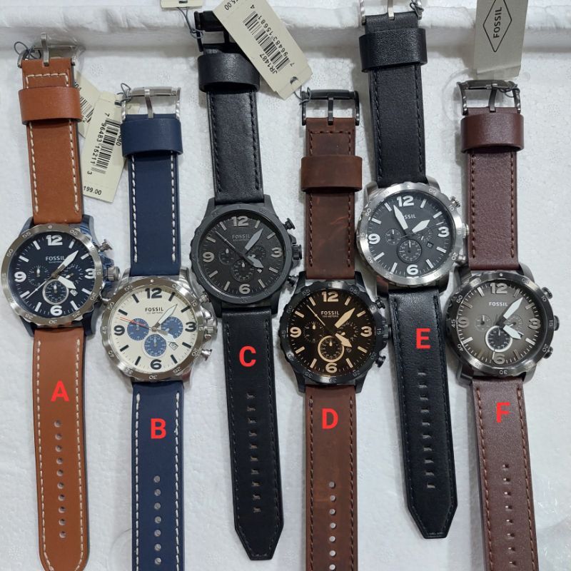Fossil men's hotsell watch leather strap